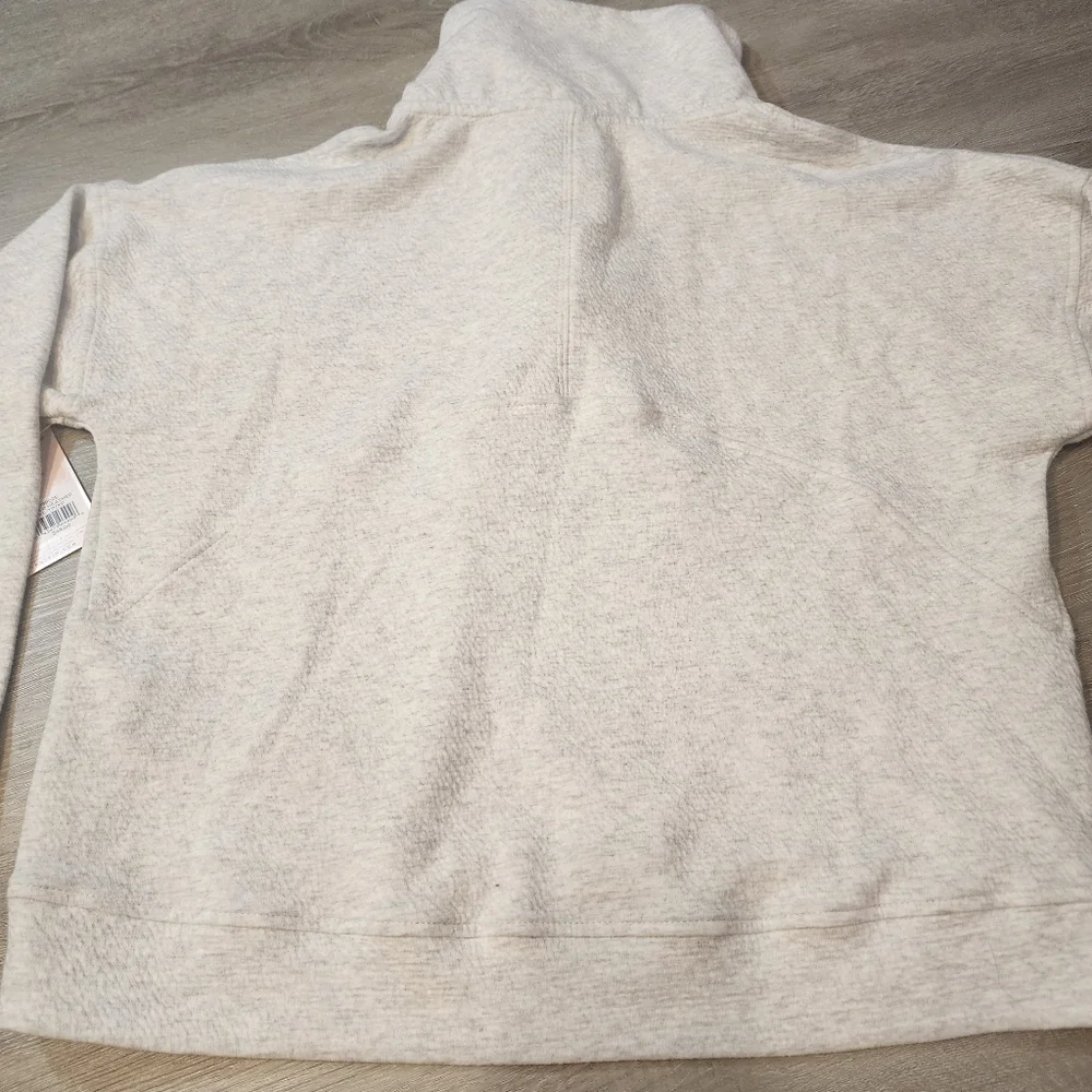 Danskin Wave Jacquard Heather Grey 1/4 Zip Pullover Size XS